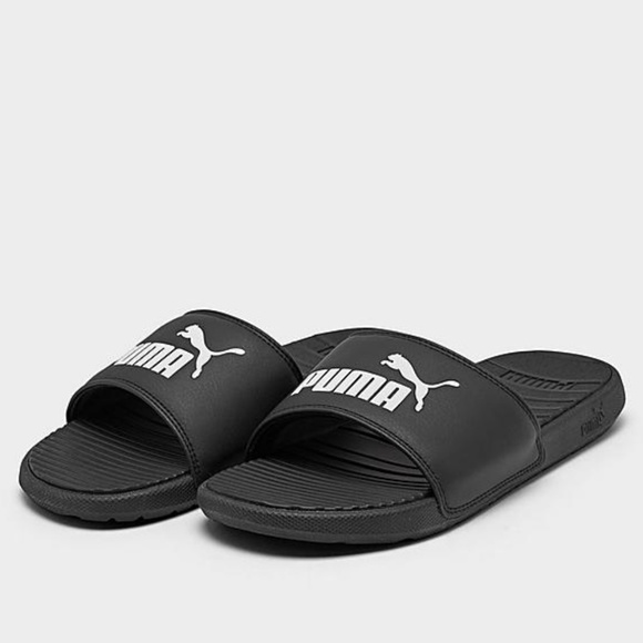 New Men's Puma Cool Cat Slides Sandals Black Colored Size 13 - Picture 2 of 15